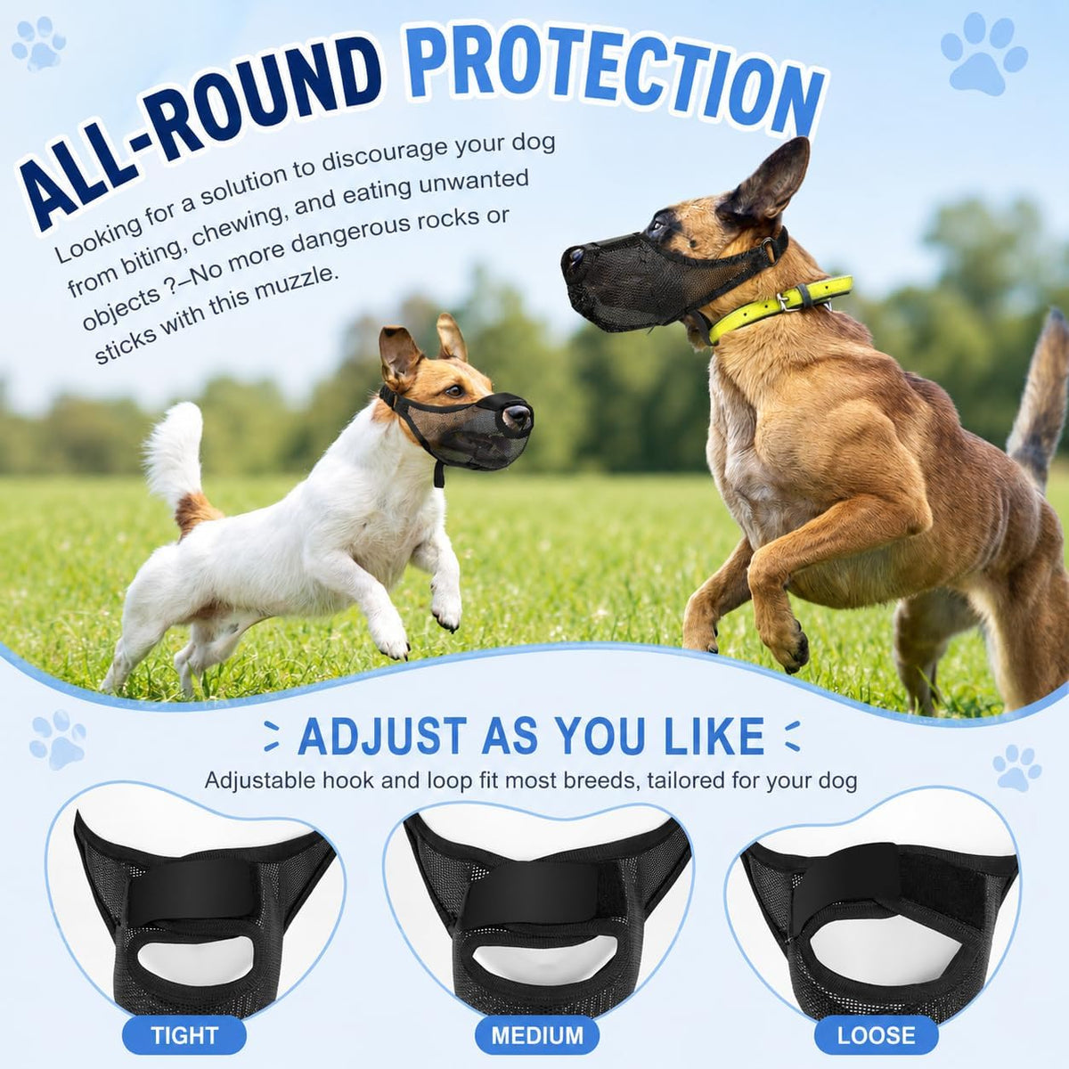 Dog Muzzle, Soft Air Mesh Muzzles for Medium Sized Dogs - Black / XL - image 3