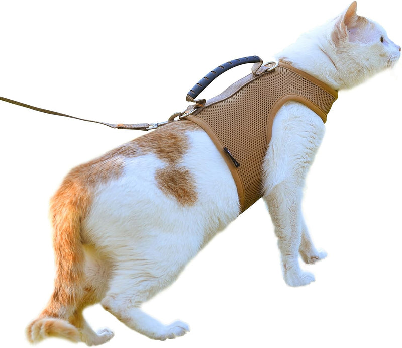 Cat Harness and Leash Set for Walking Escape Proof - Brown / Xxl 19-26 lbs / Nylon