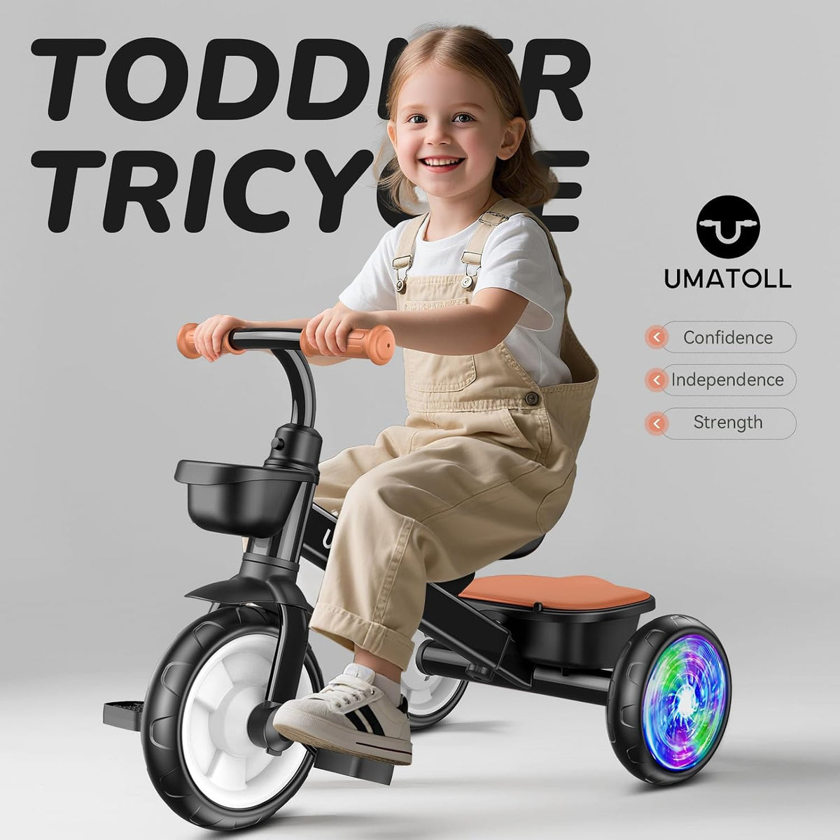 Umatoll Tricycle for 2-5 Year Old - Black - image 2