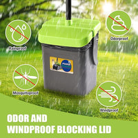 Pooper Scooper Swivel Bin & Rake Kit with 35 Bags – 46" Long Handle Heavy Duty Dog Poop Scooper with Bag Attachment, Yard Pet Waste Cleanup Tool for Large Medium Small Dogs
