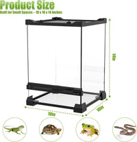 Folding Reptile Travel Terrarium Tank 17" × 12" × 10" – Essentials for Reptiles And Amphibians - 10" x 10" x 14" - image 3