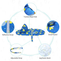 Large Dog Raincoat Adjustable Pet Water Proof Clothes Lightweight - Blue Duck / Medium (Pack of 1) - image 2