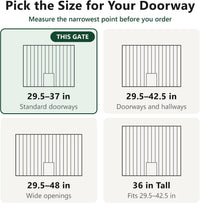 FuzzyNest black dog gate with adjustable cat door for doorways - view 2