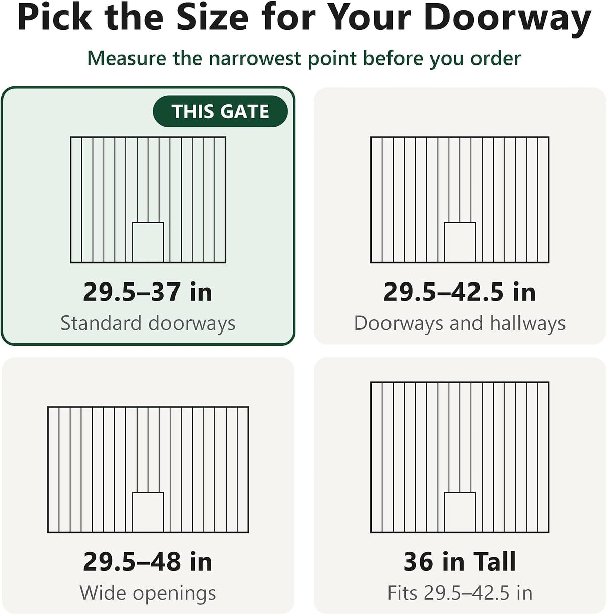 FuzzyNest black dog gate with adjustable cat door for doorways - view 2