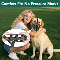 Mayerzon Dog Muzzle for Medium Large Dogs, Humane Basket Muzzle, Soft & Lightweight & Adjustable | Anti Biting Chewing Eating, Suits Training Walks Grooming Vet Visits, Drink & Pant Easily (Black, M)