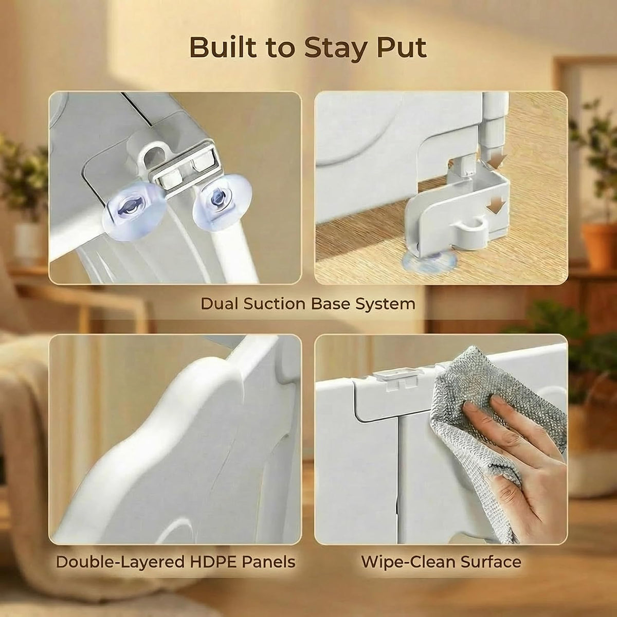 Dog Playpen with Divider & Washable Floor Pad - White / 4-Panel Compact Space / 24"H - image 3