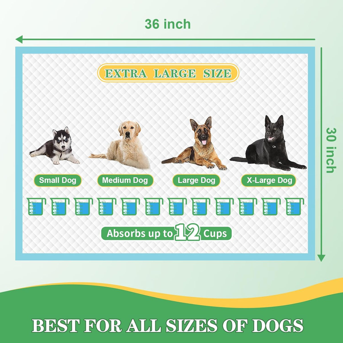 DEEP DEAR Extra Large Dog Pads 30"x26" - Thickened XXL: 30"x36"-30 Ct - image 2