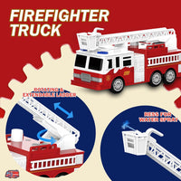 EPPO emergency vehicle toy set with fire truck, ambulance, police car and police helicopter - view 2