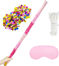 PCFING 30 inch rainbow piñata stick kit with blindfold and rope - view 4
