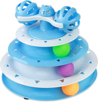 UPSKY Cat Toy Roller 3-Level Turntable Cat Toys with Six Colorful - C-Gradient Blue