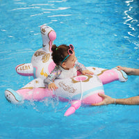 Toddler Float Inflatable Baby Swim Float with Canopy and Seat Pool - Pink Airplane Water Gun - image 3