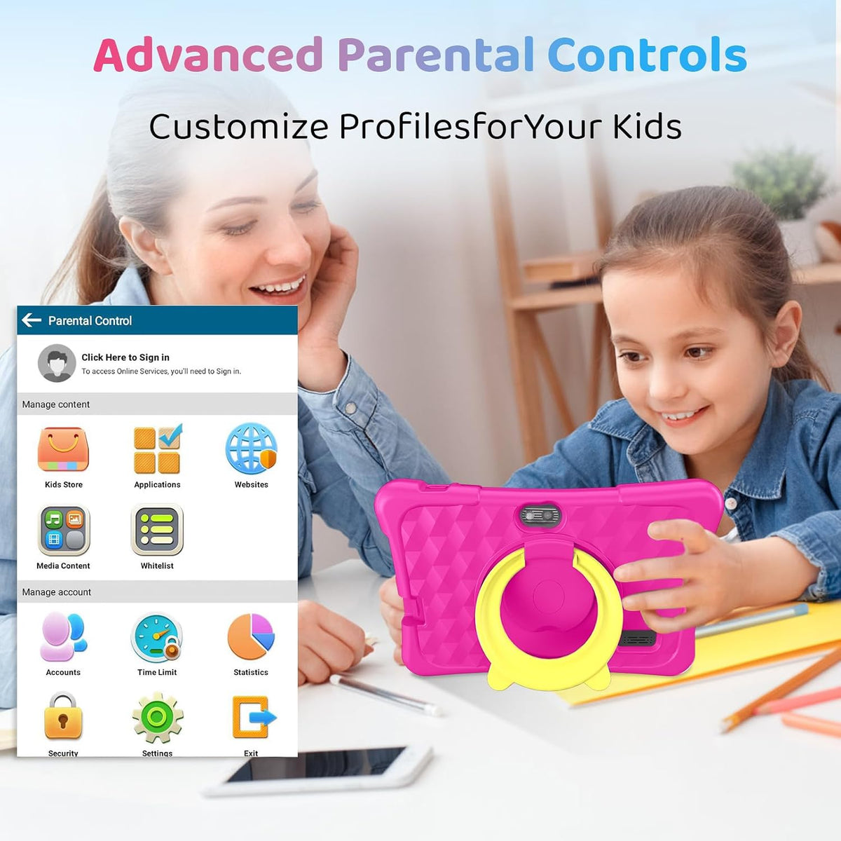 aiprotablet Kids Tablet, 6GB+32GB 1TB Expand - Rose - image 4