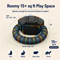 Portable Cat Enclosure, Foldable Playpen for Indoor Cats - Tent + Circle Tunnel (Pack of 2) - image 3