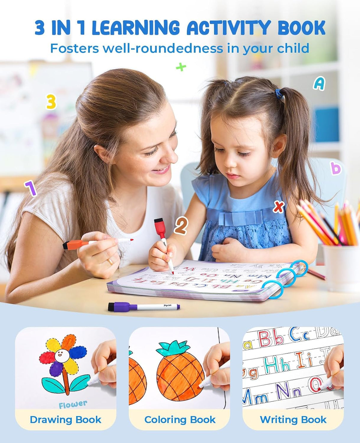 JoyCat seek and find activity book with dry erase markers, cloth and storage bag - view 21