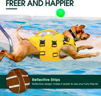 Kuoser Dog Life Jacket, High Flotation Dog Life Vest for Swimming Boating – Essentials for Dogs - Safety Yellow / Xs (Chest Girth:12.99-18.11'') - image 3