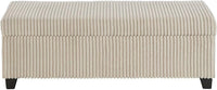 48" Ottoman with Storage, Corduroy Storage Ottoman Bench for Bedroom, End of Bed Bench with Safety Hinge for Living Room, Bedroom, Entryway, Beige