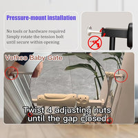 Baby Gates Extra Wide 48-53 Inch Large Baby Gate for Stairs Tension Pet Dog Gates Indoor for Doorways No Drilling Pressure Mounted Pet Gates for Kids