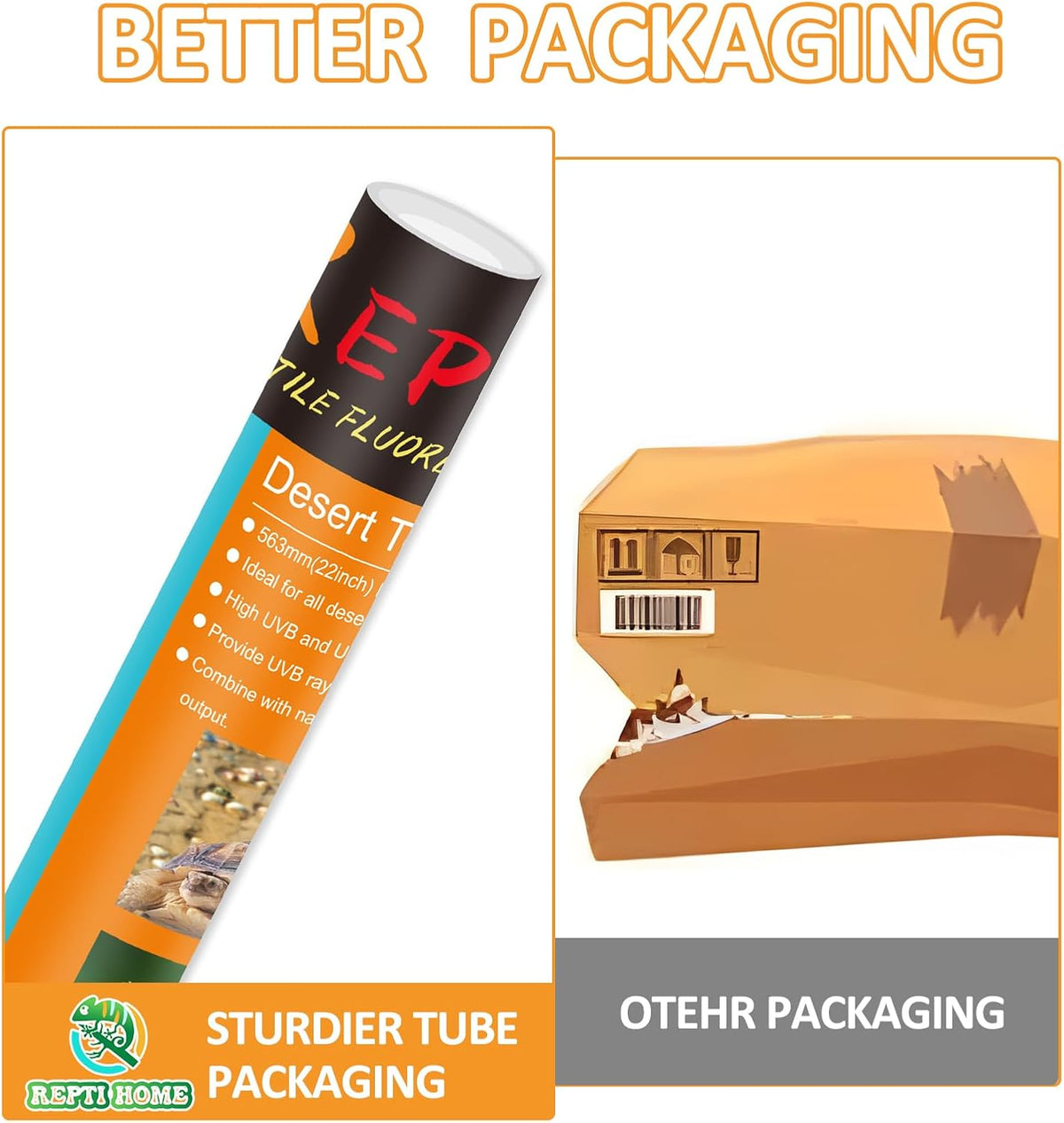 T5 UVB Reptile Light 24W 10.0, UVA UVB Light Bulb for Reptiles - 2 pack T5 Tube-24W 10.0 - image 2