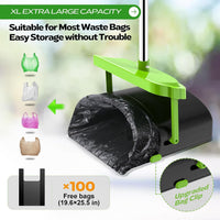 UPSKY 33.4" Dog Pooper Scooper Swivel Bin & Rake Kit with 100 Waste - A-Green - image 3