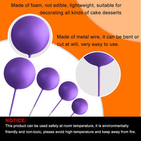 ASTARON 32 Pcs Foam Balls Cake Topper Decorations for Party Cake - Orange，black，purple - image 3