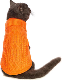 Cat Sweater Stretchy, 19 Colors, 6 Sizes - Orange / Medium / Vest
