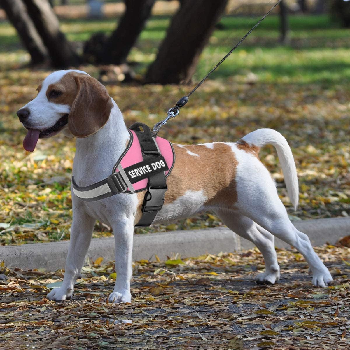 JSXD Dog Harness,No-Pull Service Dog Harness with Handle Adjustable Outdoor Pet Dog Vest 3M - XS / Pink - image 4