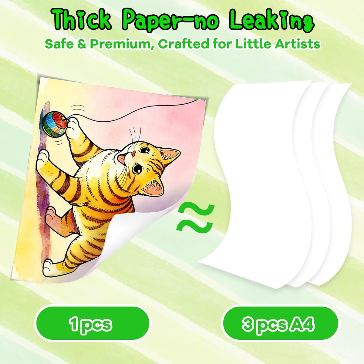 CHICAUP Paint with Water Coloring Books for Kids - Shimmer Animal Green - image 3