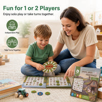 Travofun magnetic fishing game book open with ocean animal pieces and two wooden fishing rods - view 11
