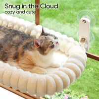 Zakkart SnugCloud Foldable Cat Window Perch – Essentials for Cats - Cream White / Large (24.8"x15.7") - image 3