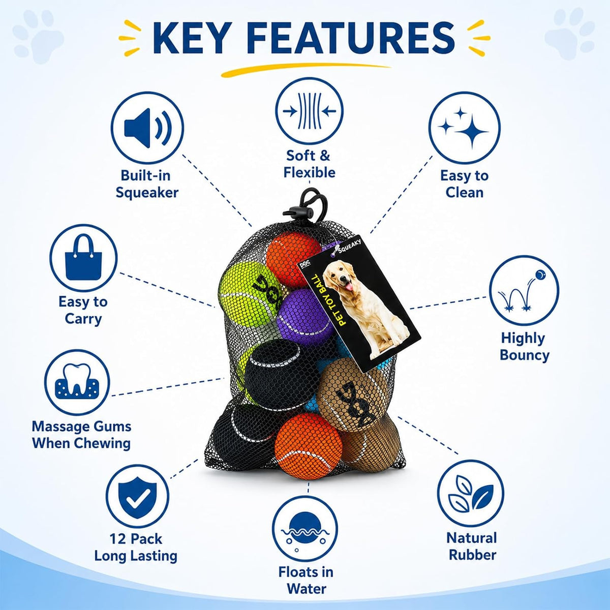 INSUM Tennis Balls for Dogs - Medium / Interactive (Squeaker) - image 3