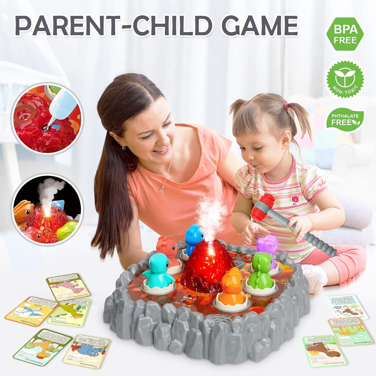 Yerloa Whack Game Mole Dinosaur Toys for Kids 3-5 Year Old Boy - A - Dinosaur - image 4