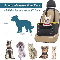PETSFIT Small Dog Car Seat, Patent Safety Buckles Car Seat for Dogs, Puppy Car Seat with Safety Belt, Suitable for Small Pets Up to 25lbs (Black)