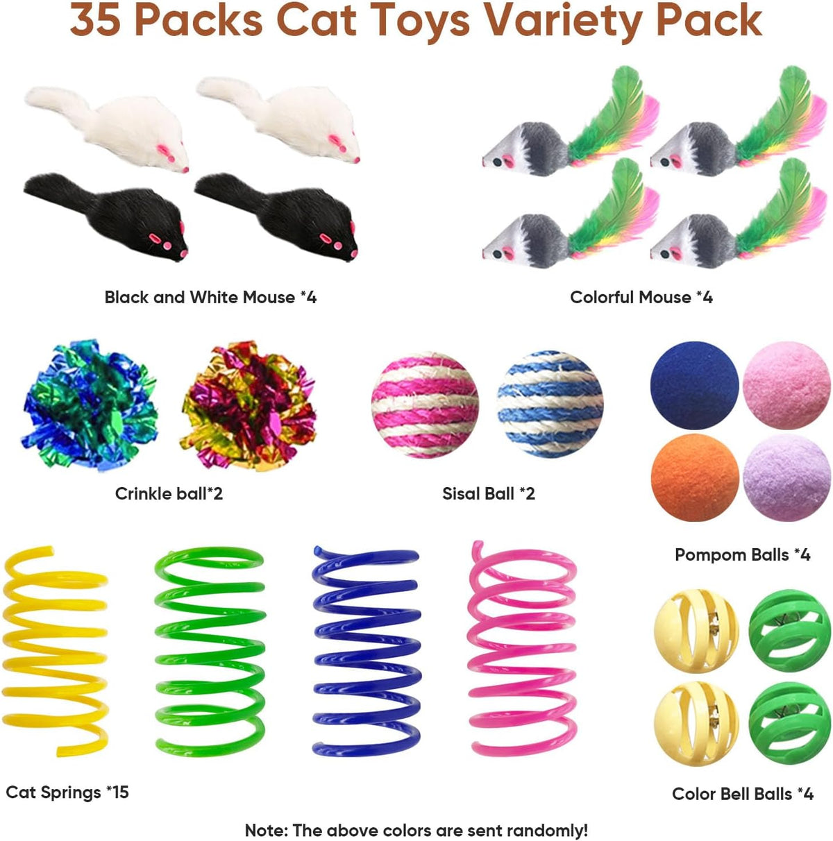 Cat Toys for Indoor Cats, 35 Packs Interactive Cat Toys Set for Kitten – Essentials for Cats - image 2