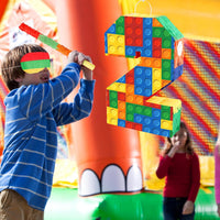 Lemicin 15.75 inch blue pinata stick kit with blindfold, rope and confetti - view 36