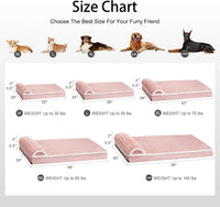 Orthopedic Large Dog Bed Pillow Pet Sofa Bed 36''X24'' Grey – Essentials for Dogs - Pink / 48"L x 30"W x 3.5"Th - image 4