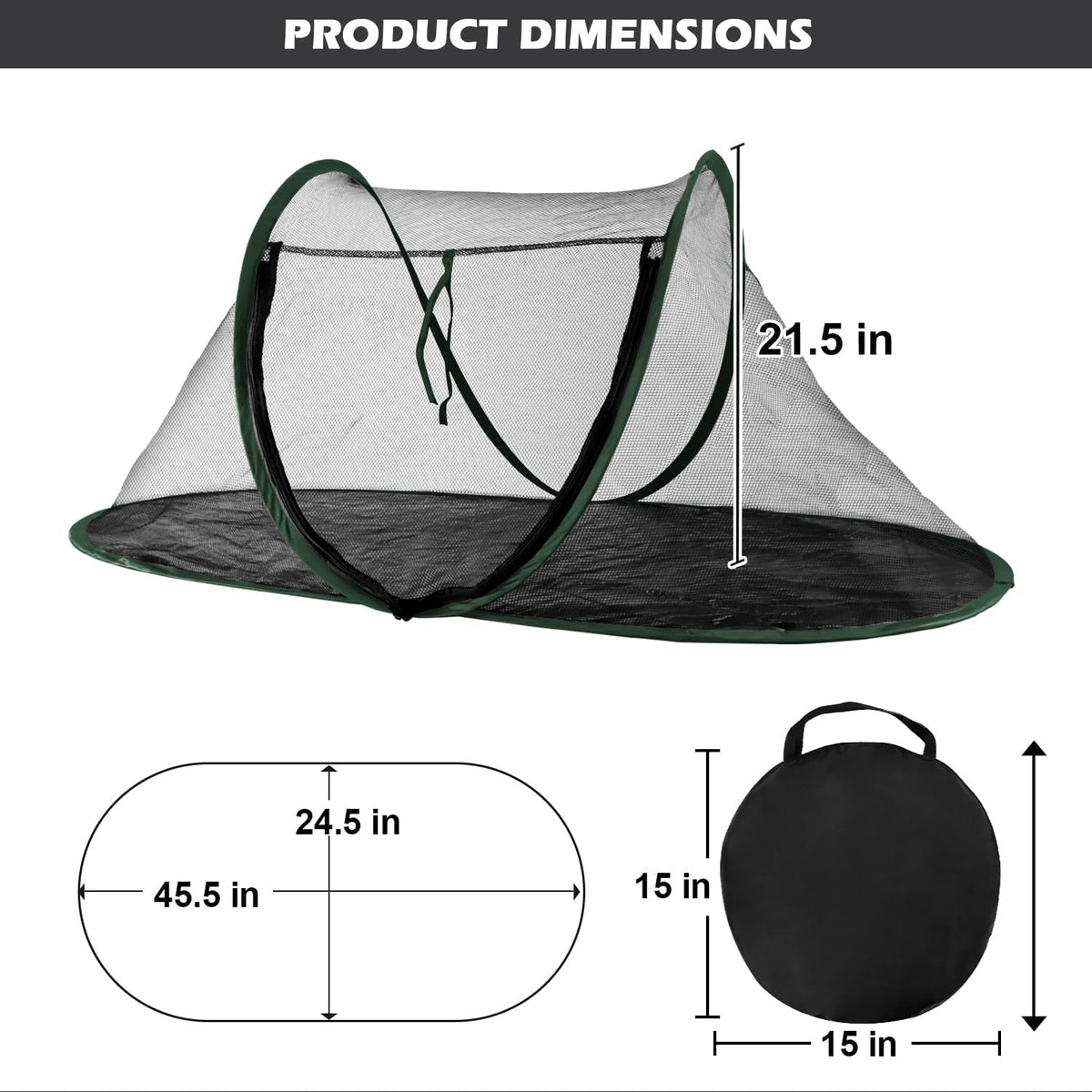 Cat Tent Outdoor, Pet Enclosure Tent Suitable for Cats and Small Animals, Indoor Playpen Portable - Dark Green - image 2