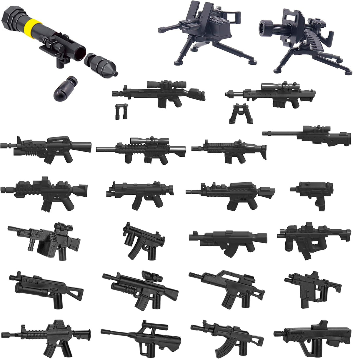 Weapons Pack Military Toy Set Building Blocks Model for Soldier - 25 PCS-Bazooka Rocket Launcher Set
