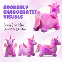 VangeBow inflatable plush giraffe animal hopper with four-legged base - view 3