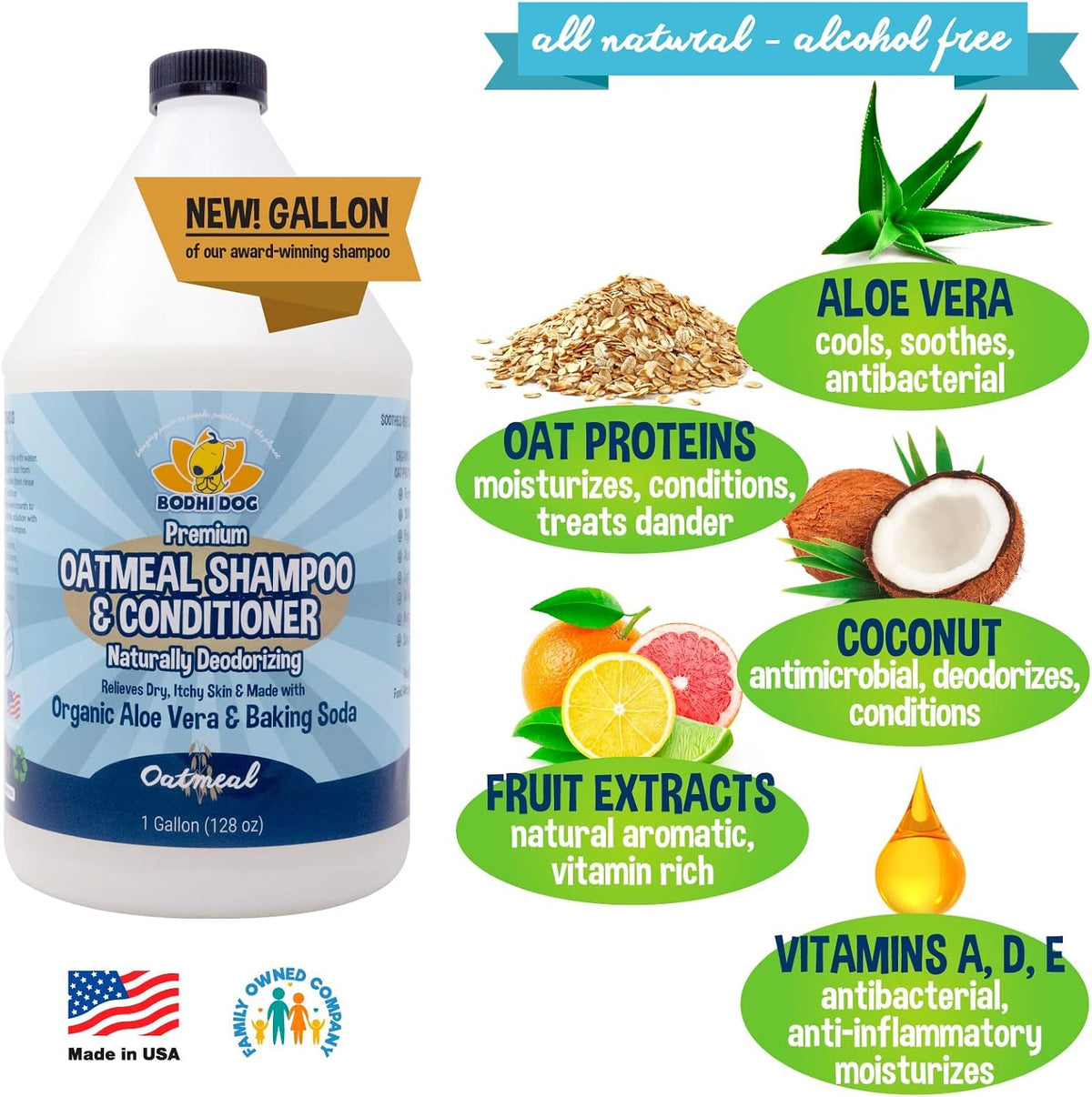 Bodhi Dog Skunk Shampoo | Skunk Smell Odor Remover Cleans & Deodorizes Using Essential Oils - Oatmeal Organic / 128 Fl Oz - image 3