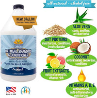 Bodhi Dog Organic Oatmeal Dog Shampoo & Conditioner - Hypoallergenic Formula - Naturally Deodorize Dogs, Cats & Pets - Moisturizes Dry, Itchy & Sensitive Skin - Made in USA (1 Gallon)