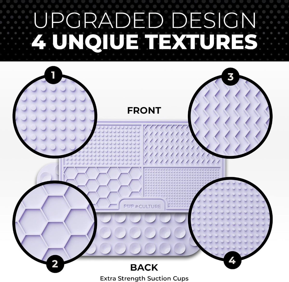 Dog Lick Mat for Dogs, Feeding Pad for Anxious Pets Plus 4 Different Puzzles for Mental Stimulation - 1 Pack / Lavender - image 2