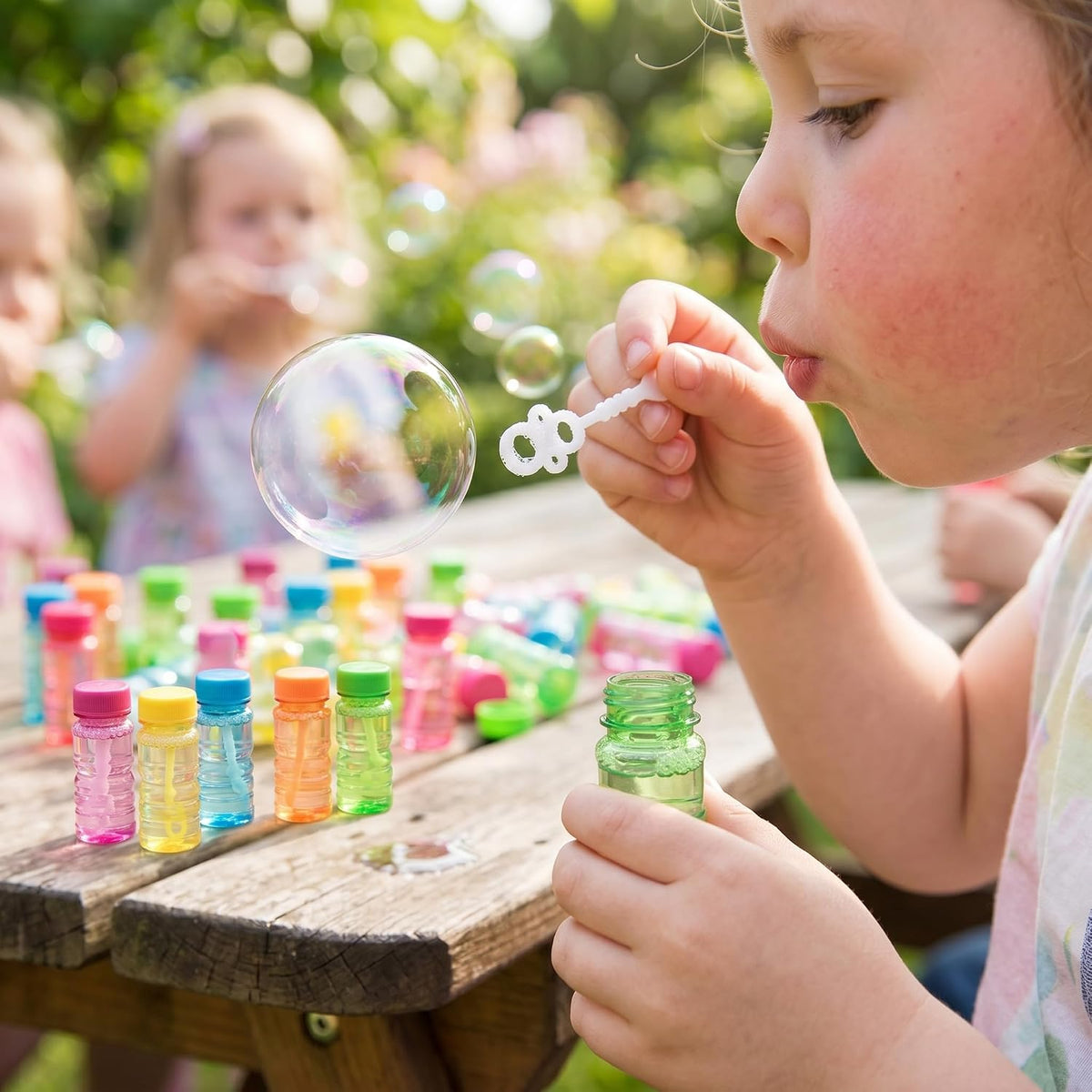 novelinks 24 pack of 4 oz bubble bottles with wands in six bright colors - view 12
