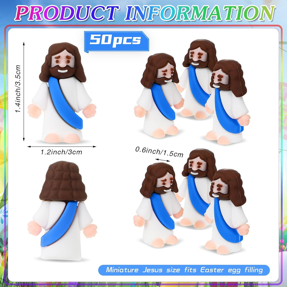 Sumind 50 Pcs Little Jesus Figures Original Design - Blue - image 2