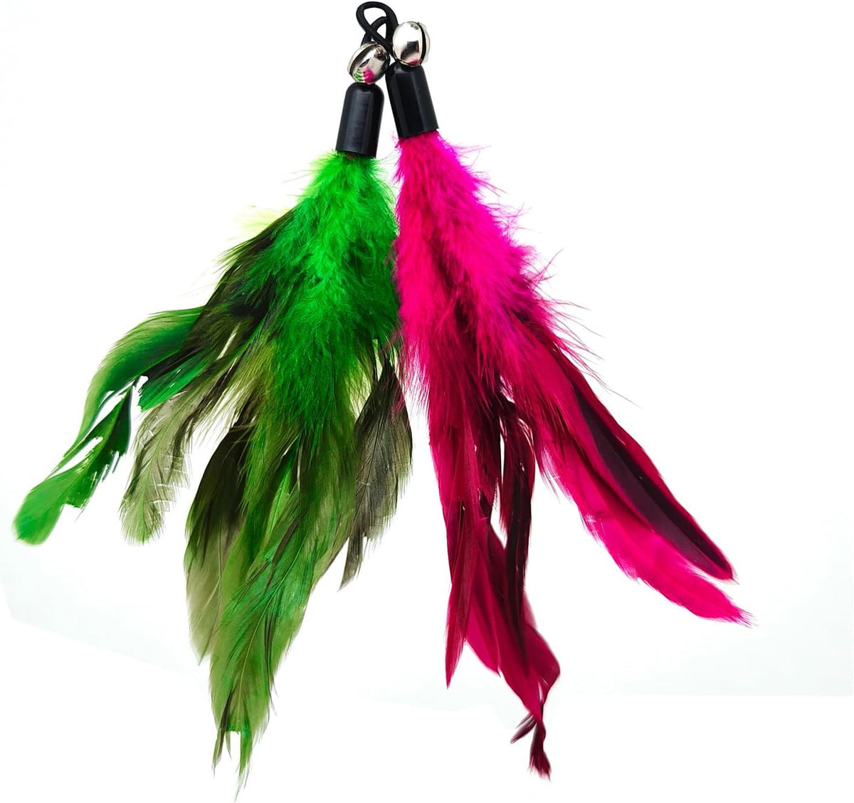 miwoowim 12 Pack Cat Wand Toy Refills with Bells - 12 colored feather replacements - image 4