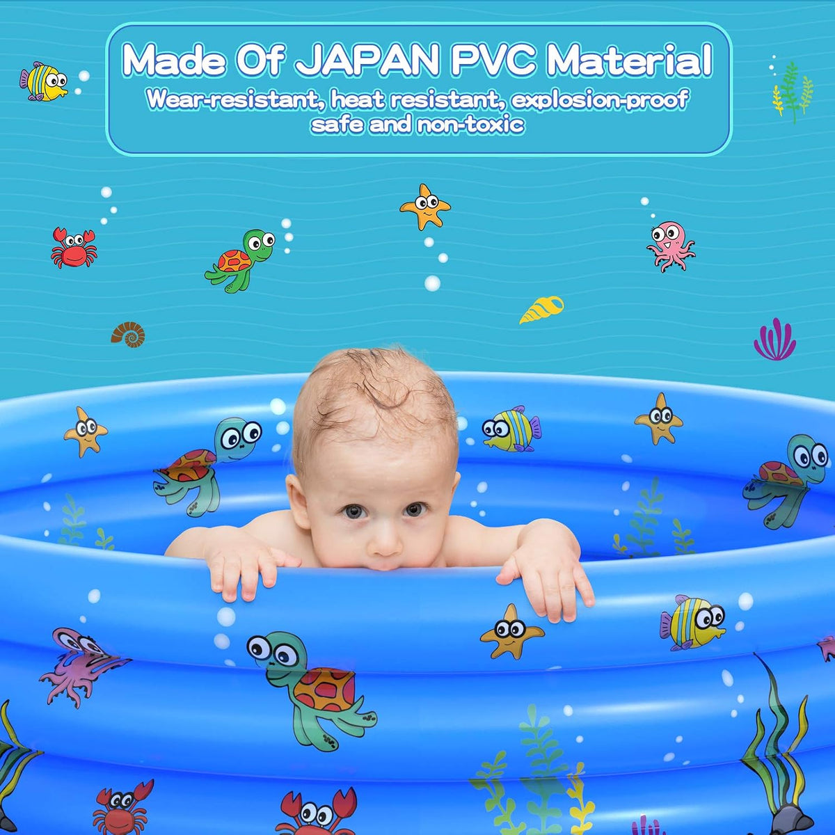 Garden Round Inflatable Baby Swimming Pool - Blue - image 3
