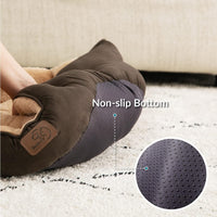 Bedsure Small Dog Bed Washable, Round Cat Beds for Indoor Cats - 25"L x 21"W x 8"Th / Brown - image 4
