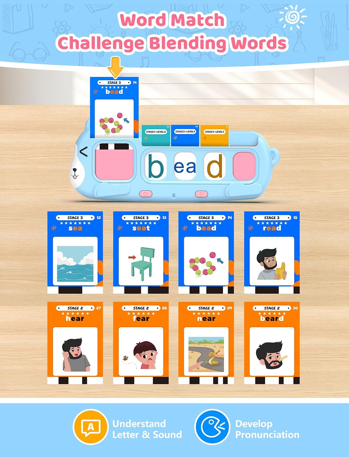 QuTZ Phonics Learning Toy for Preschool Kids - Blue / Pro Phonics+Math - image 4