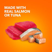 IAMS Perfect Portions Indoor Adult Wet Cat Food Cuts in Gravy Variety Pack, Salmon and Tuna Recipes, 2.6 oz. Easy Peel Twin-Pack Trays (12 Count, 24 Servings)
