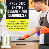 Multi-Purpose Probiotic Enzyme Cleaner, Made in USA - Pet Stain and Odor Remover - Concentrated - Professional & Home Strength Drains, Floors, Bathrooms, Toilets Trash Can, (1 gallon, Citrus)