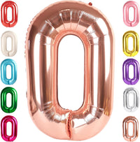 Number Balloons 1st Birthday Decorations - Rose Gold / Number 0